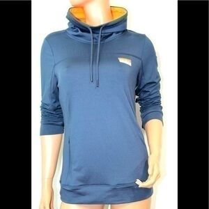 Victoria's Secret Pink Ultimate High Neck Sweater Size Medium Dark Blue & Orange